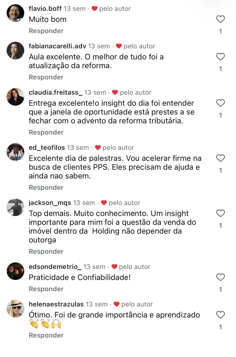 Mais feedbacks de alunos que participaram da imersão